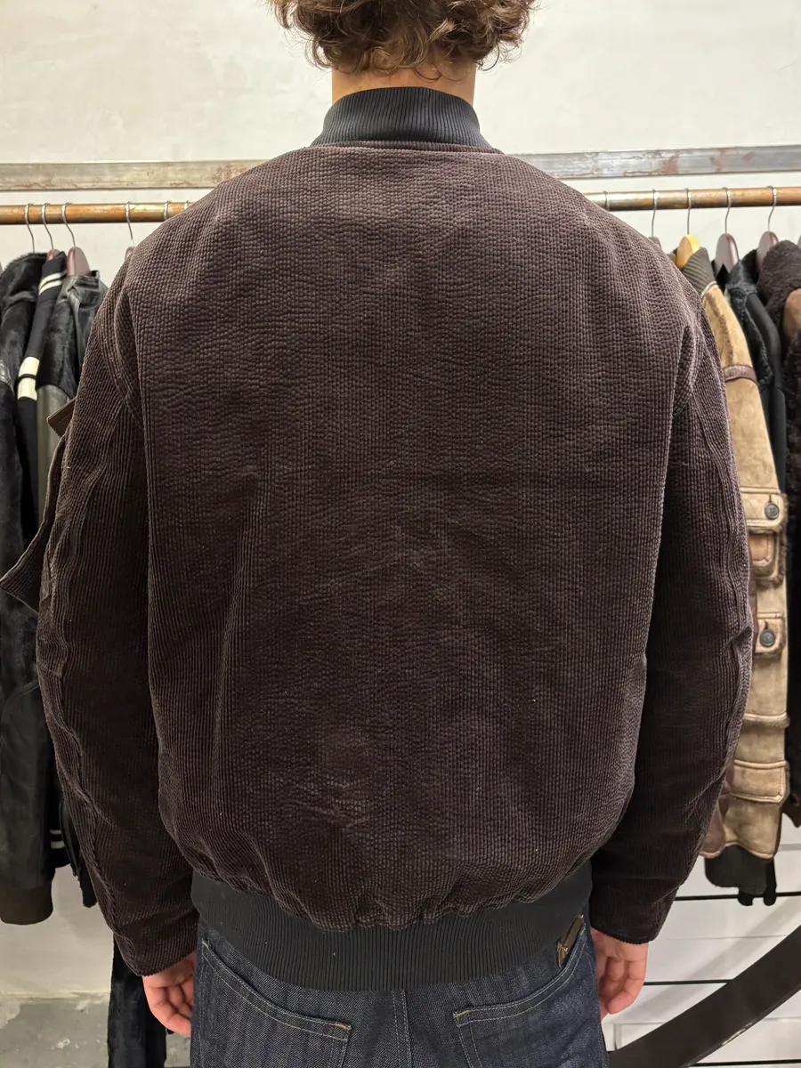 Acne Studios Brown Bomber Velvet Jacket - Image 3