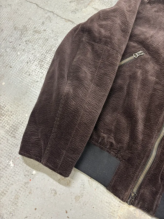 Acne Studios Brown Bomber Velvet Jacket - Image 8