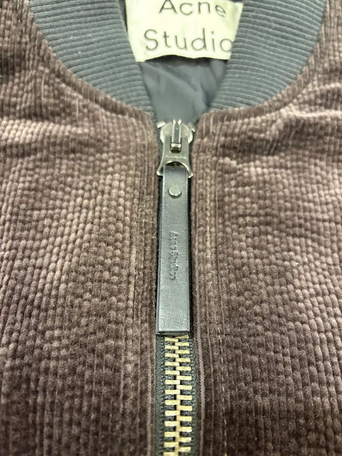 Acne Studios Brown Bomber Velvet Jacket - Image 9
