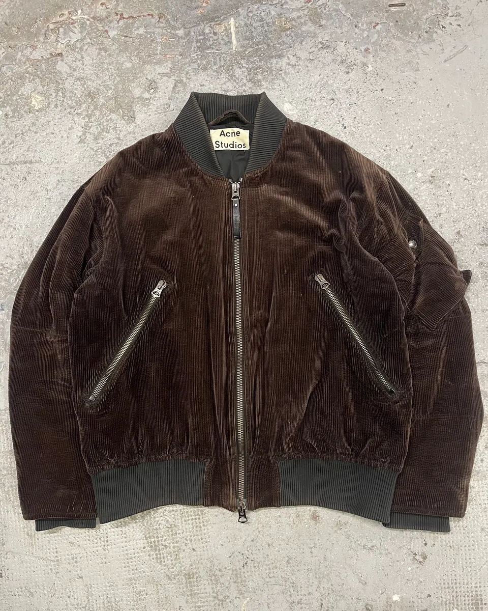 Acne Studios Brown Velvet Bomber Jacket