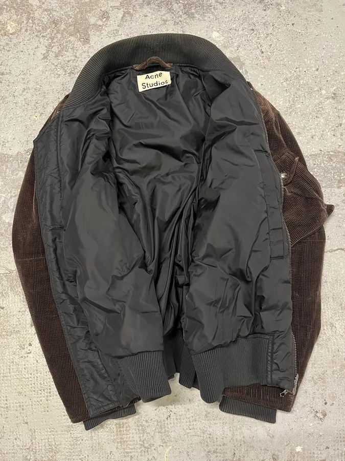 Acne Studios Brown Velvet Bomber Jacket - Image 6