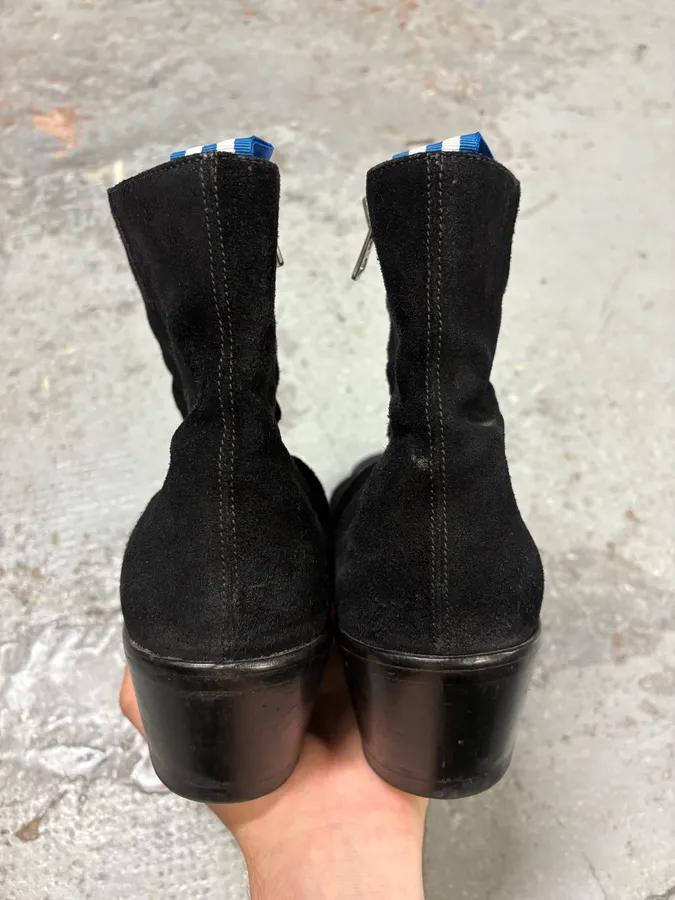 Acne Studios Cuban Black Suede Leather Boots - Image 8