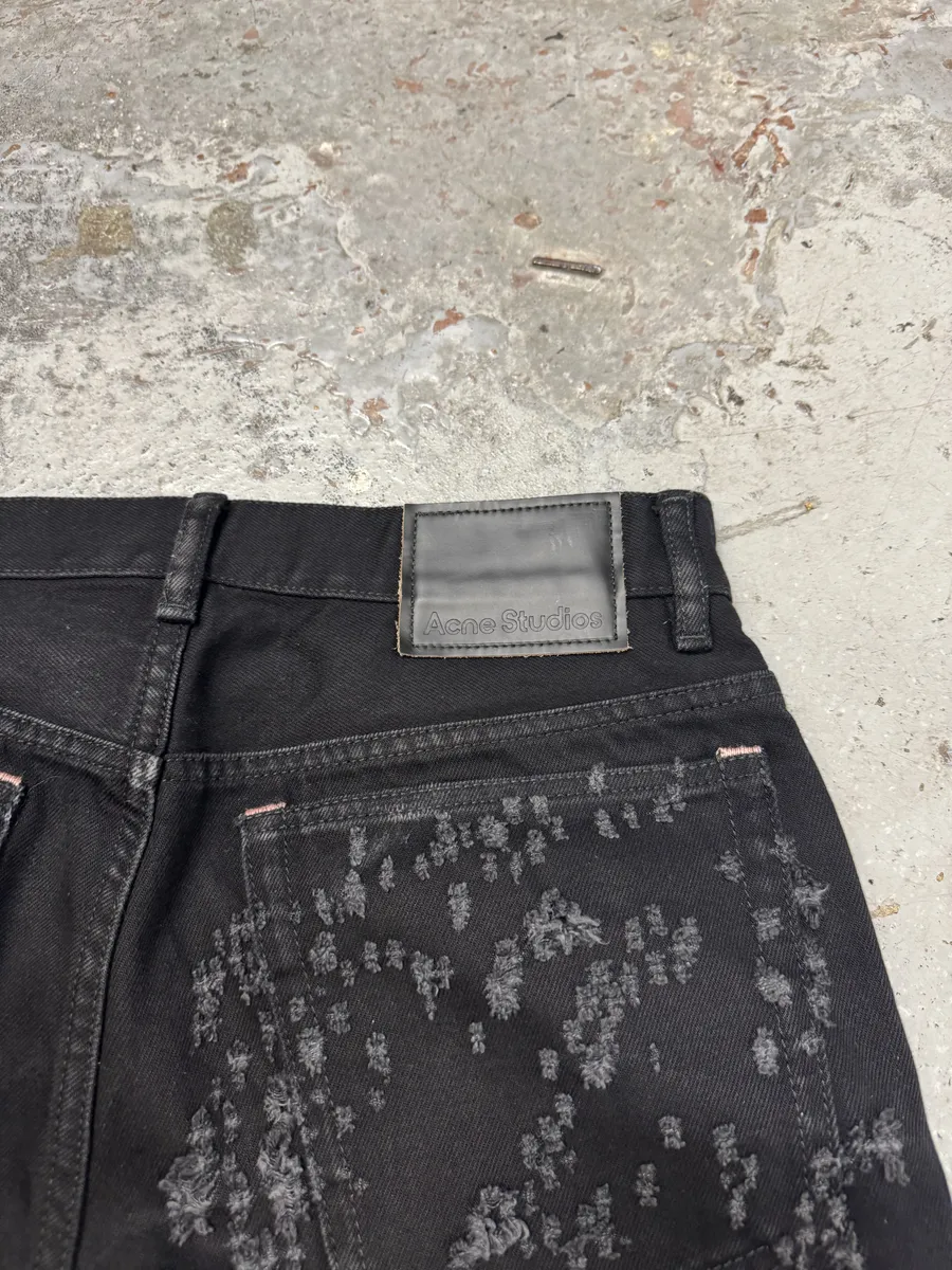 Acne Studios Distressed Holes Black Jeans - Image 9