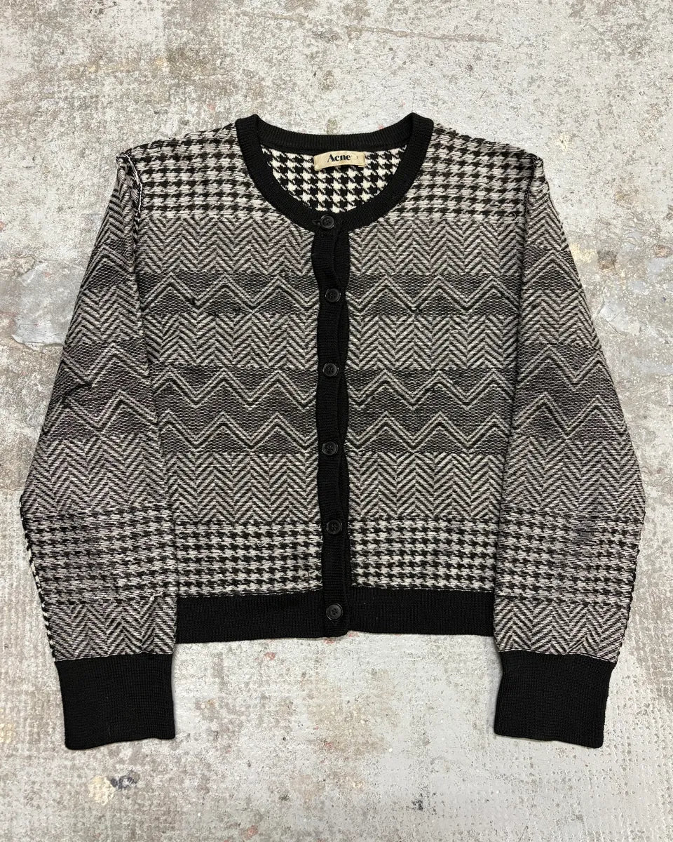 Acne Studios Light Minimalistic Patterned White Cardigan