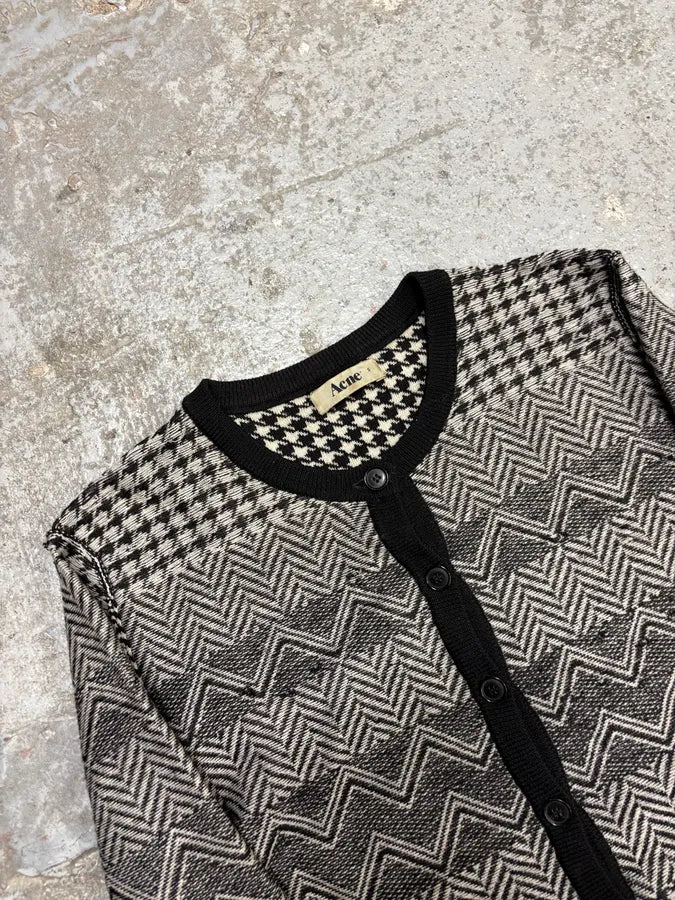 Acne Studios Light Minimalistic Patterned White Cardigan - Image 5