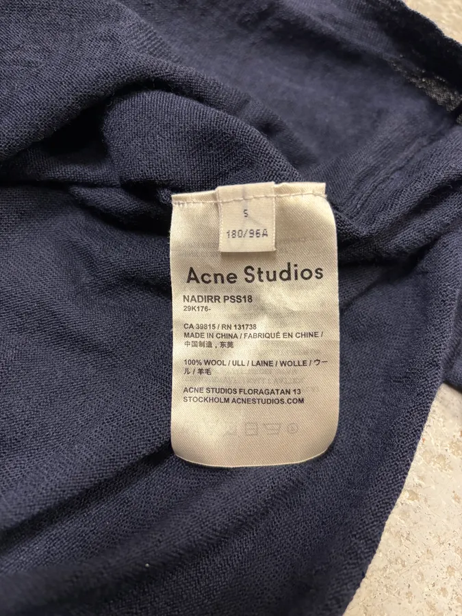Acne Studios Navy Polo Sweater - Image 8