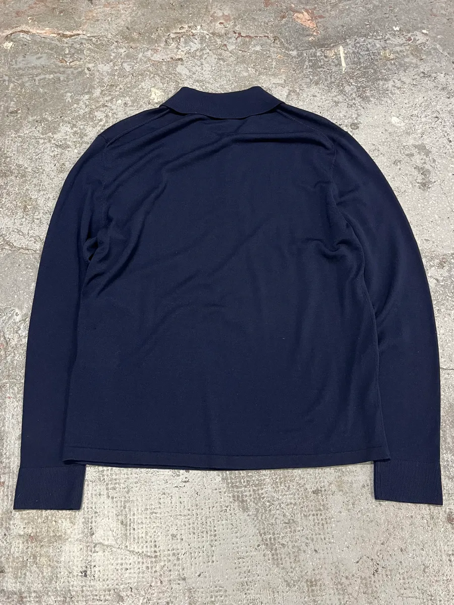 Acne Studios Navy Wool Polo Sweater - Image 7