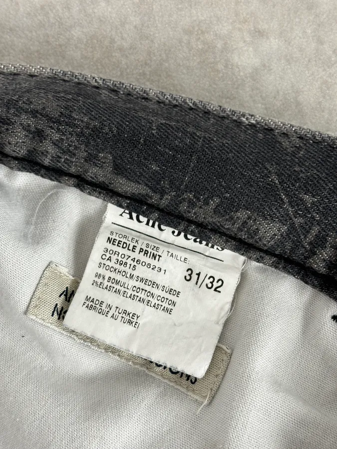 Acne Studios Needle Print Grey Effect Jeans - Image 12