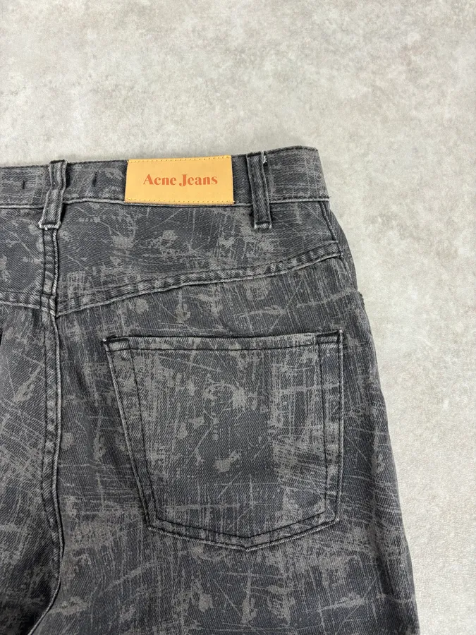 Acne Studios Needle Print Grey Effect Jeans - Image 7