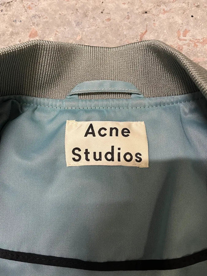 Acne Studios Nylon Pale Green Bomber Jacket - Image 9