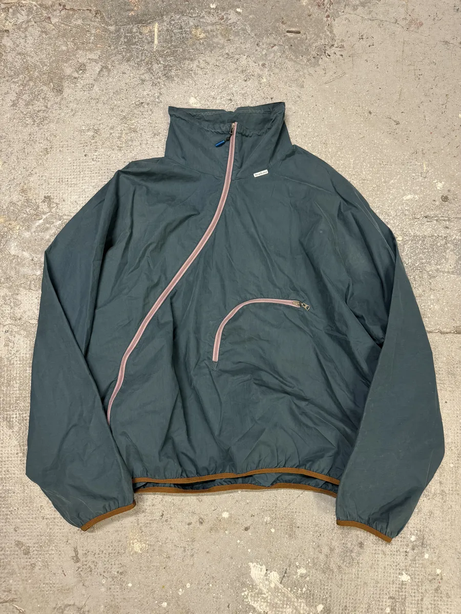 Acne Studios Ophar Asymmetrical Blue Windbreaker Jacket