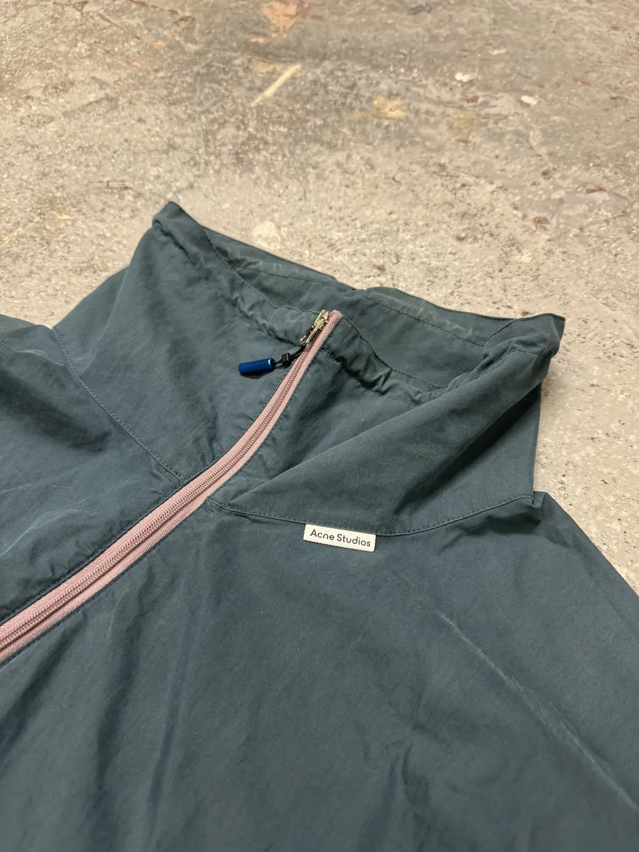 Acne Studios Ophar Asymmetrical Blue Windbreaker Jacket - Image 11