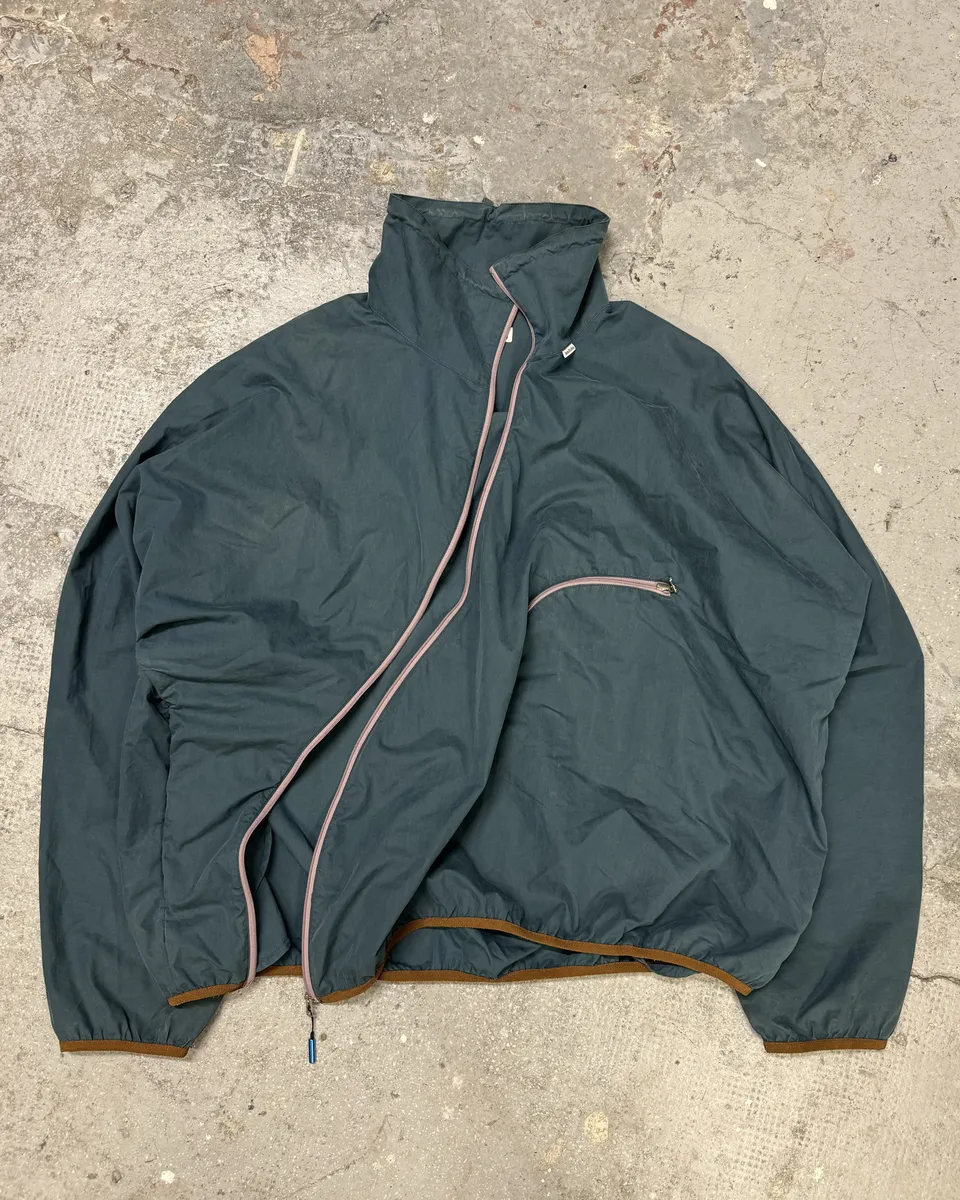 Acne Studios Ophar Asymmetrical Blue Windbreaker Jacket - Image 2