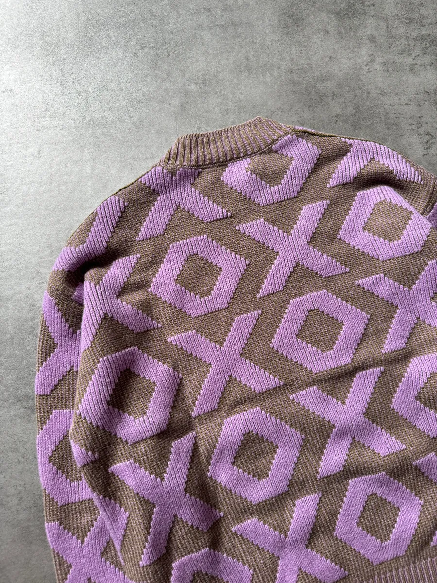 Acne Studios Pink Intarsia Wool Logo Sweater - Image 8