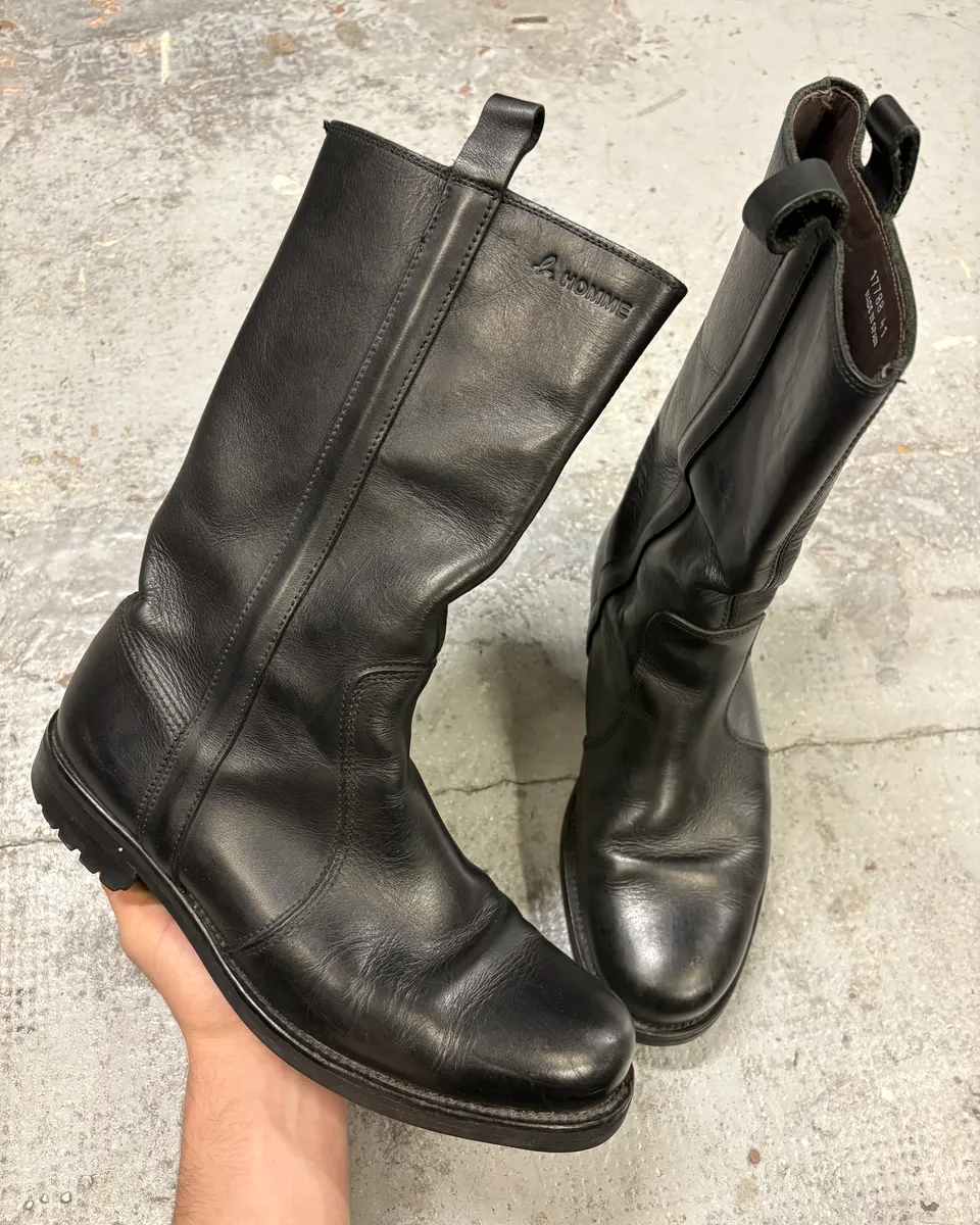 Agnes B Black Ankle Leather Boots