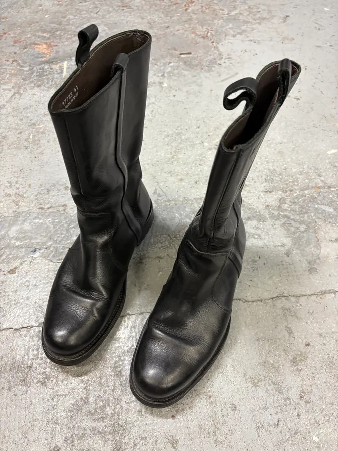 Agnes B Black Ankle Leather Boots - Image 3