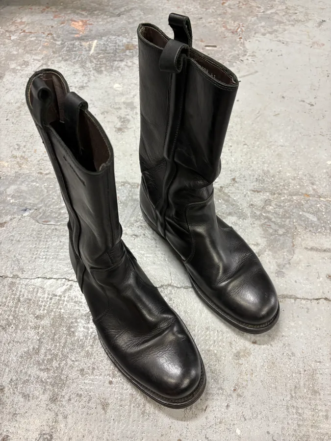 Agnes B Black Ankle Leather Boots - Image 4