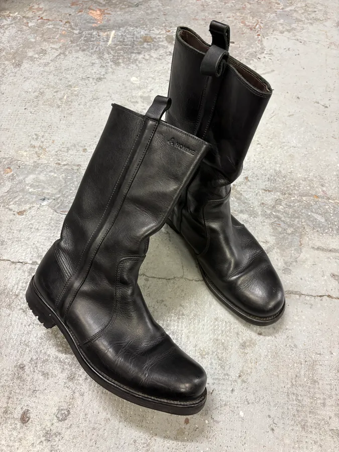 Agnes B Black Ankle Leather Boots - Image 5
