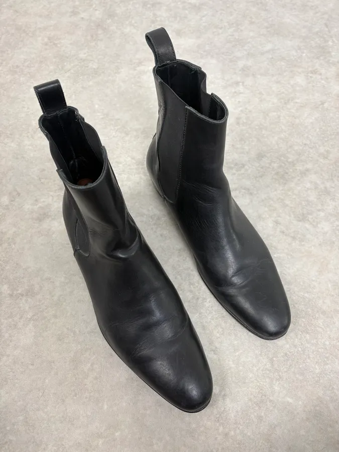 Agnès b. Black Leather Chelsea Boots - Image 6