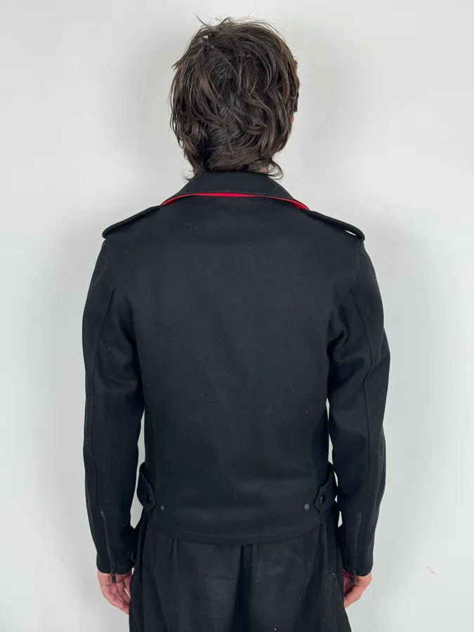 Agnes b Black Wool Contrast Collar Perfecto Jacket - Image 3