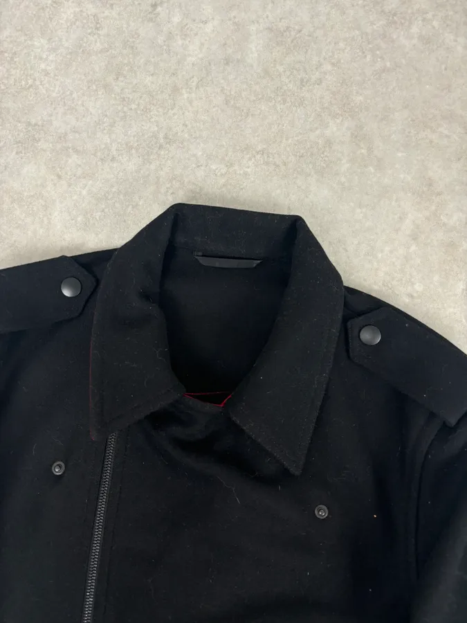 Agnes b Black Wool Contrast Collar Perfecto Jacket - Image 5