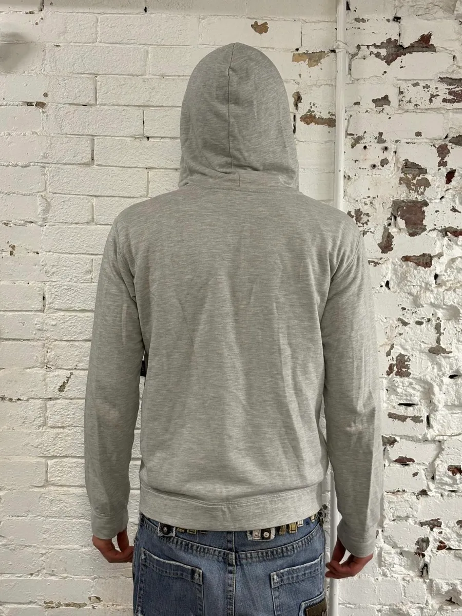 Agnès B Grey Minimalist Zip-Up Hoodie - Image 3