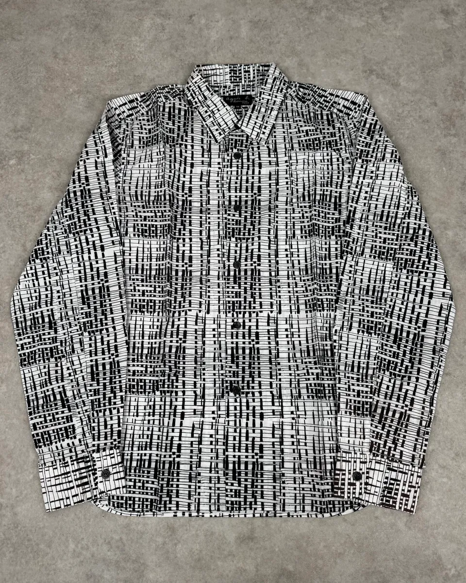 Agnès B Trompe L’oeil Script Abstract Black & White Shirt