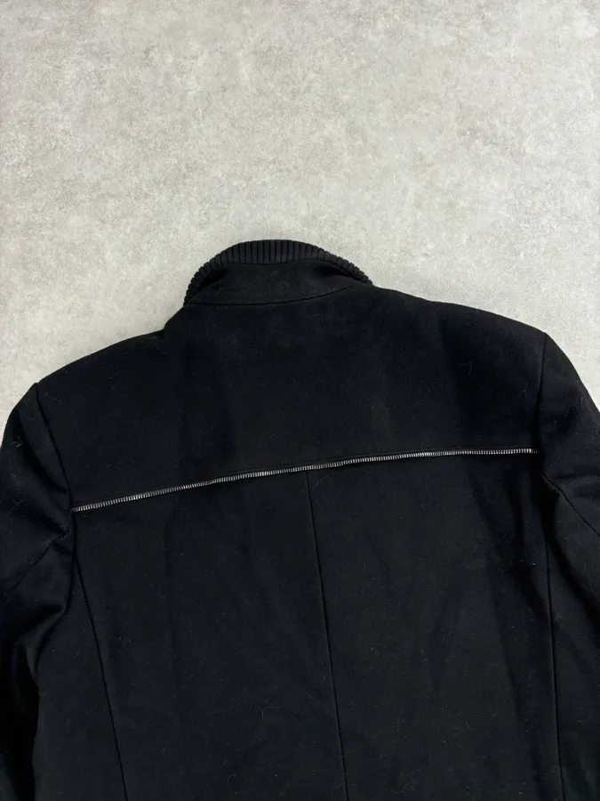 Alexander McQueen Black Long Wool Multi Zips Jacket - Image 6