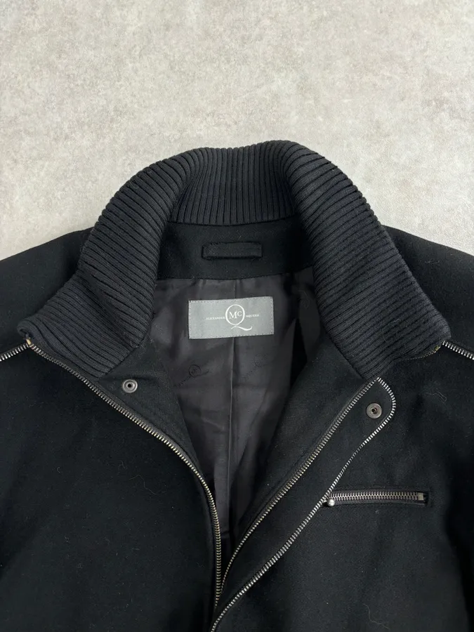 Alexander McQueen Black Long Wool Multi Zips Jacket - Image 8