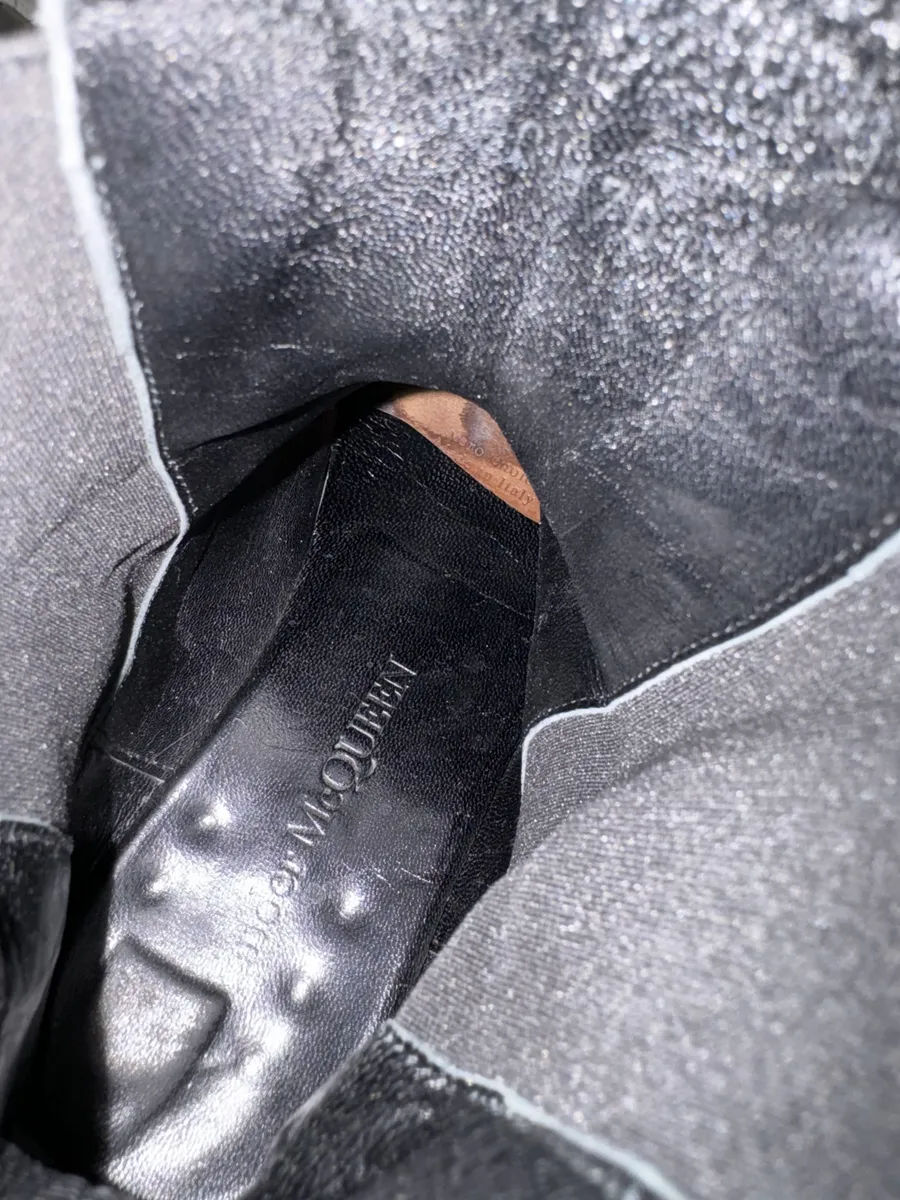 Alexander Mcqueen Black Premium Leather Boots - Image 7