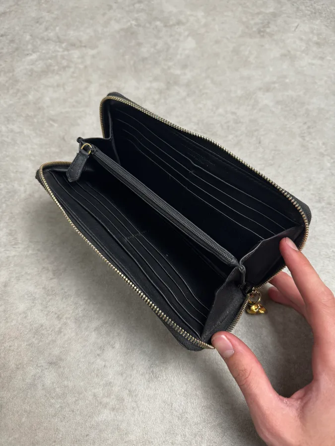 Alexander McQueen Black Spine & Skull Leather Wallet - Image 7