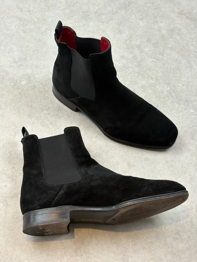Alexander McQueen Black Suede Ankle Boots - Image 5