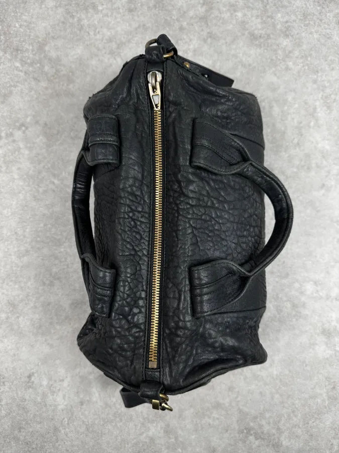 Alexander Wang Black & Gold Spikes Grained Leather SHOULDER Bag - Image 8