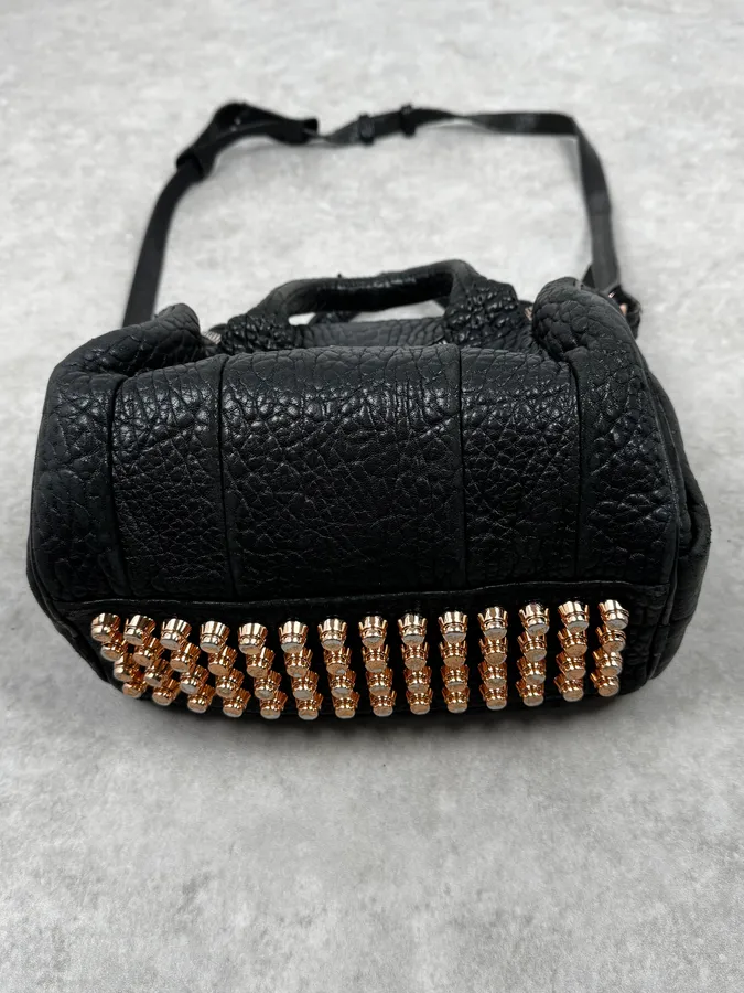 Alexander Wang Black Studded Grained Leather Shoulder Bag - Image 4