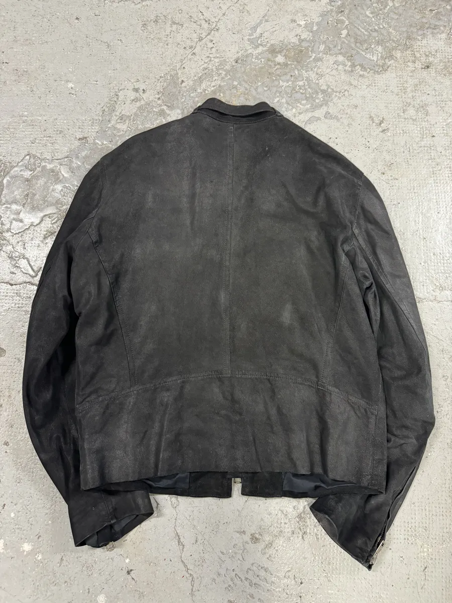 Ann Demeulemeester Black Cracked Biker Leather Jacket - Image 5