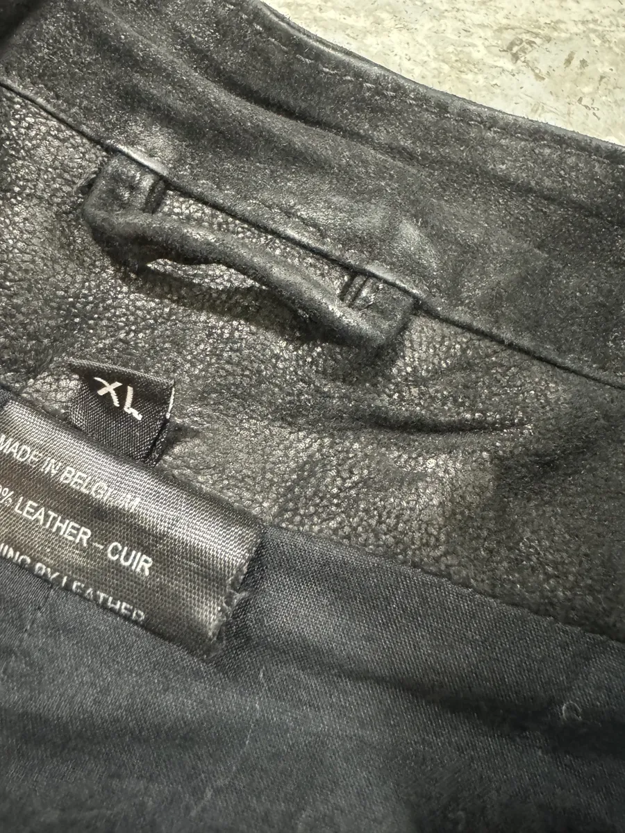 Ann Demeulemeester Black Cracked Biker Leather Jacket - Image 8