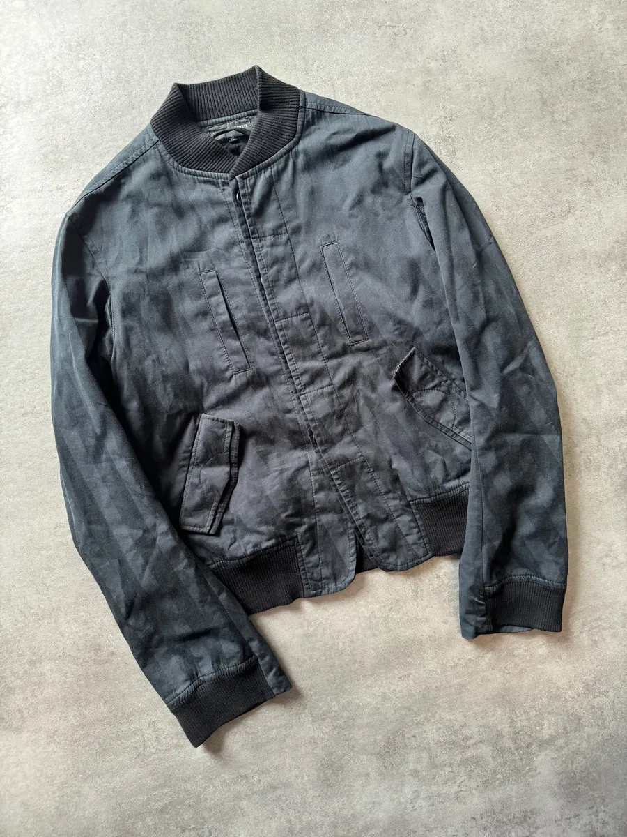 Ann Demeulemeester Navy Shadow Striped Light Jacket - Image 3