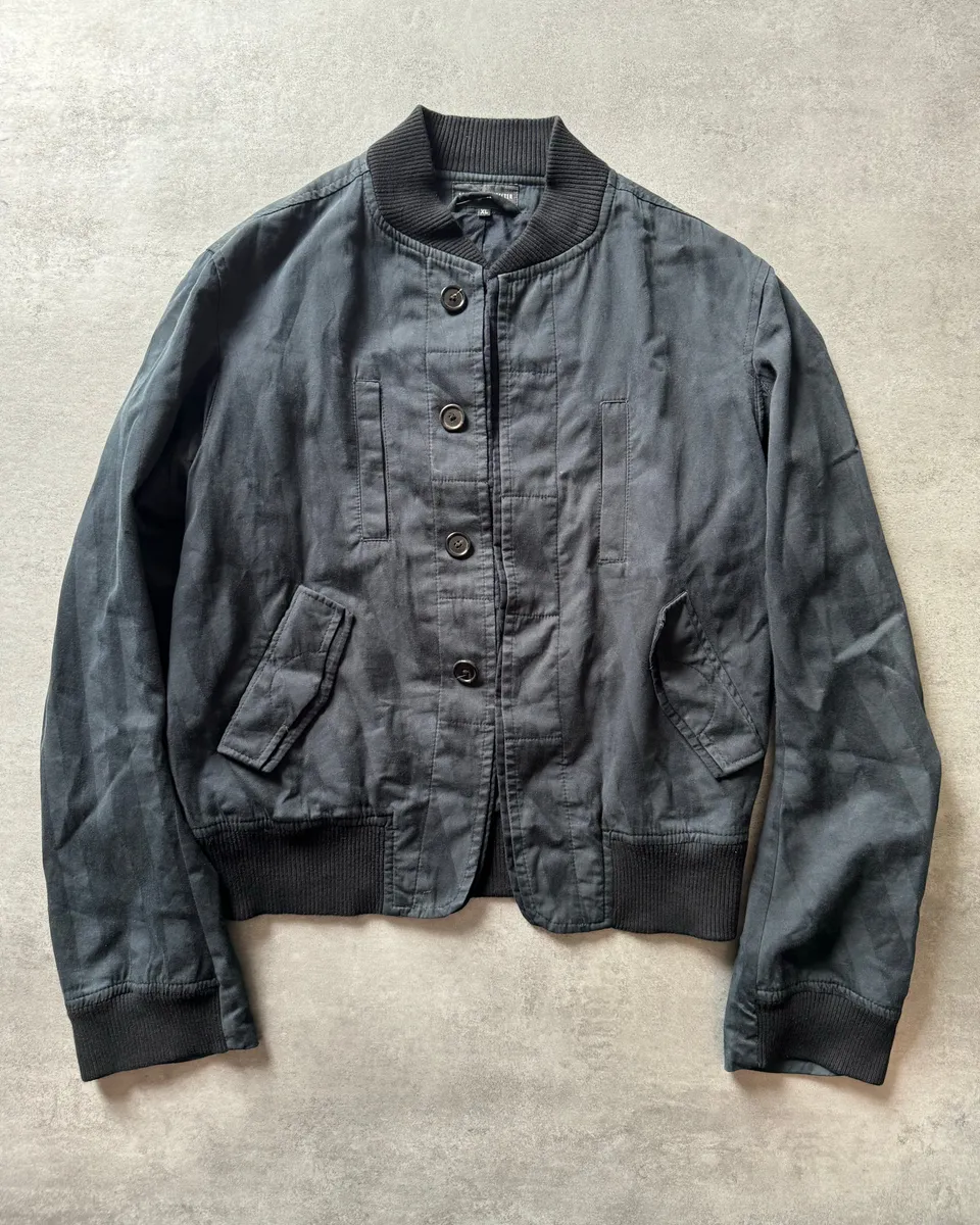 Ann Demeulemeester Navy Shadow Striped Light Jacket - Image 5