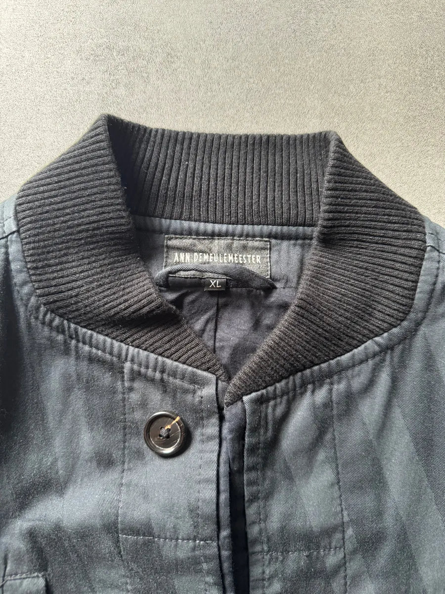 Ann Demeulemeester Navy Shadow Striped Light Jacket - Image 8