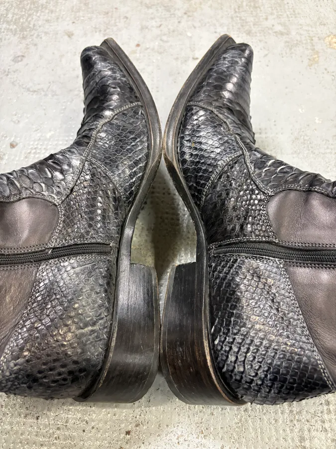 Archive Black Python Leather Boots - Image 5