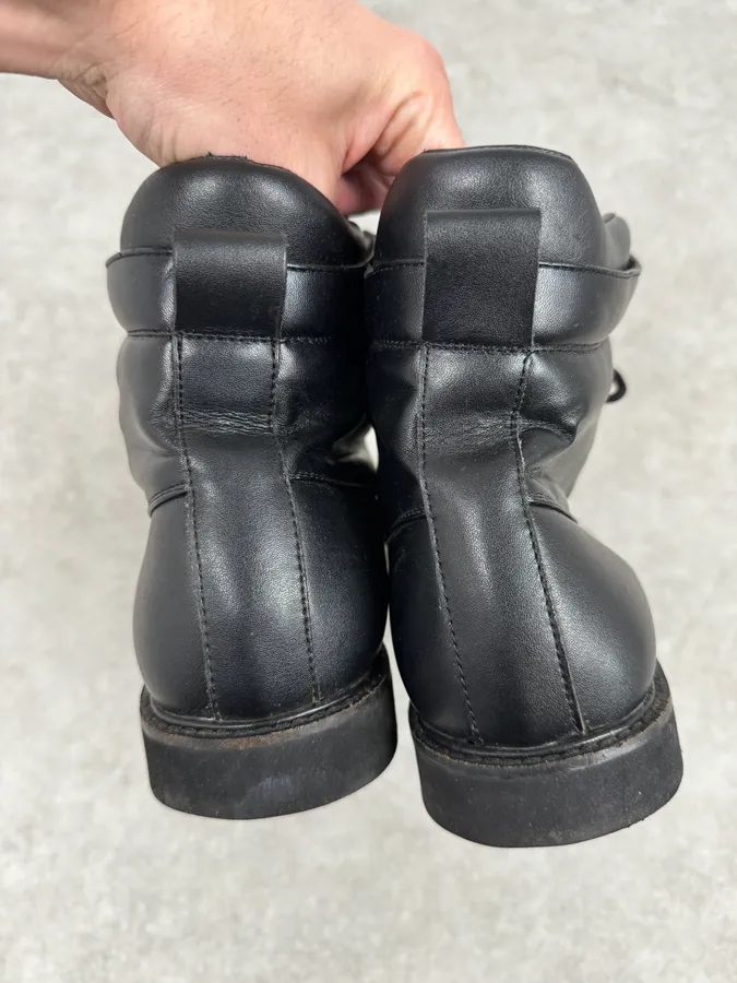 Armani Black Laced Leather High Boots - Image 6