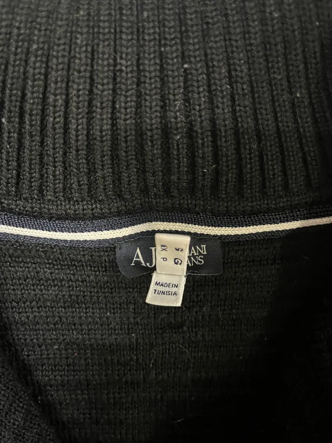 Armani Black Pleats Horizontal Polo Longsleeves - Image 10