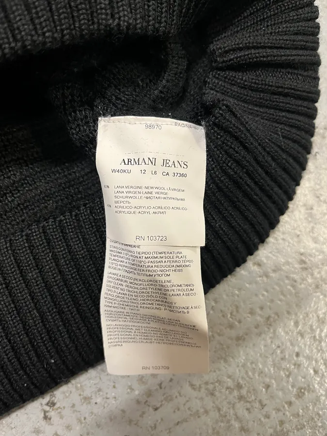 Armani Black Pleats Horizontal Polo Longsleeves - Image 11