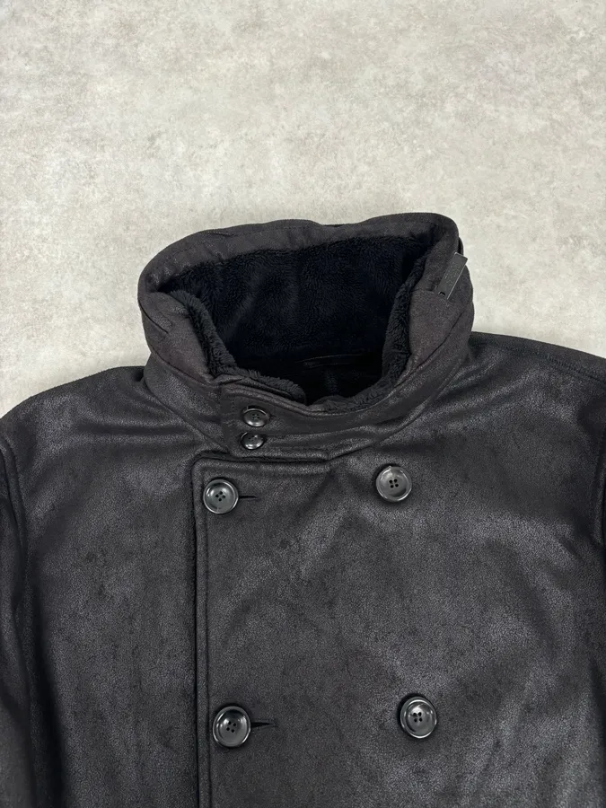 Armani Collezioni Black Double-Breasted Caban Coat - Image 5