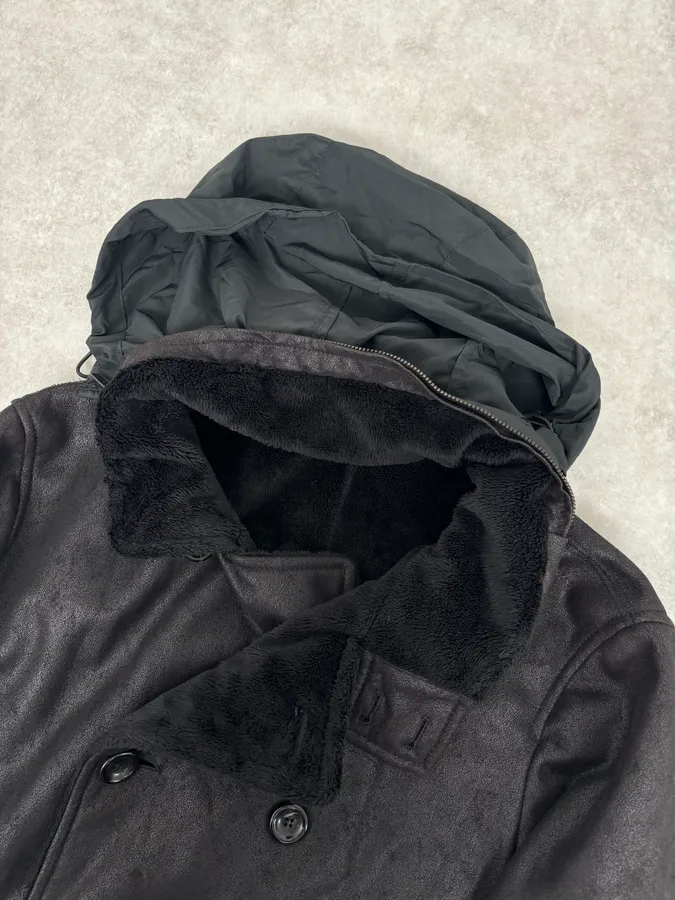 Armani Collezioni Black Double-Breasted Caban Coat - Image 9