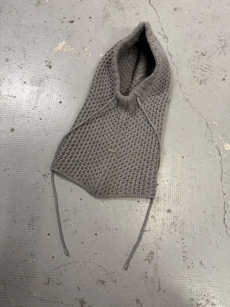 Armani Collezioni Grey Wool Waffled Hood - Image 10