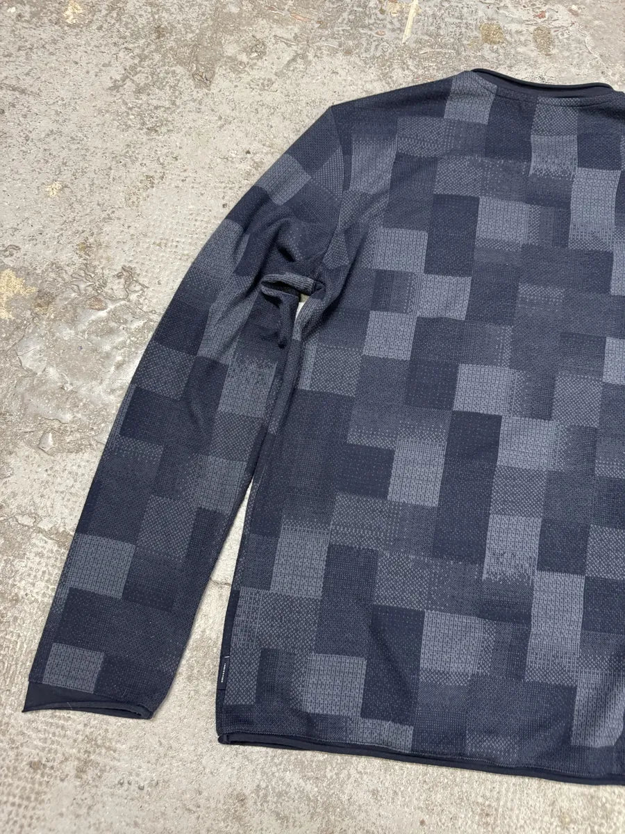 Armani Collezioni Navy Gradient Squared Longsleeves Sweater - Image 5