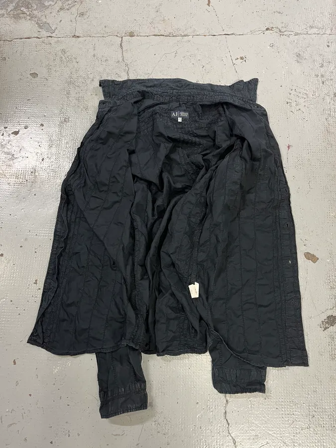 Armani Dark Navy Wrinkled Shirt - Image 8
