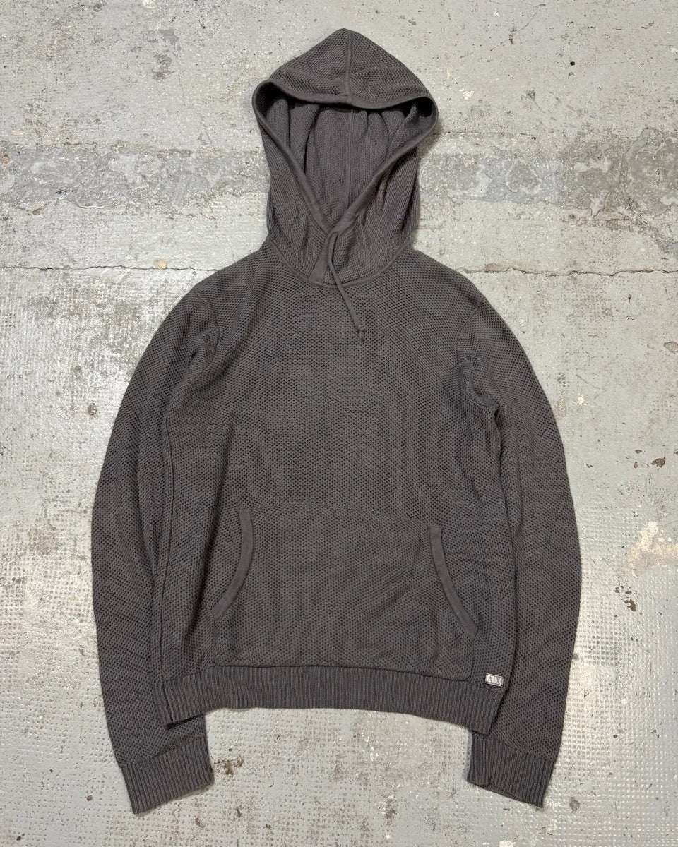 Armani Grey Mesh Hoodie