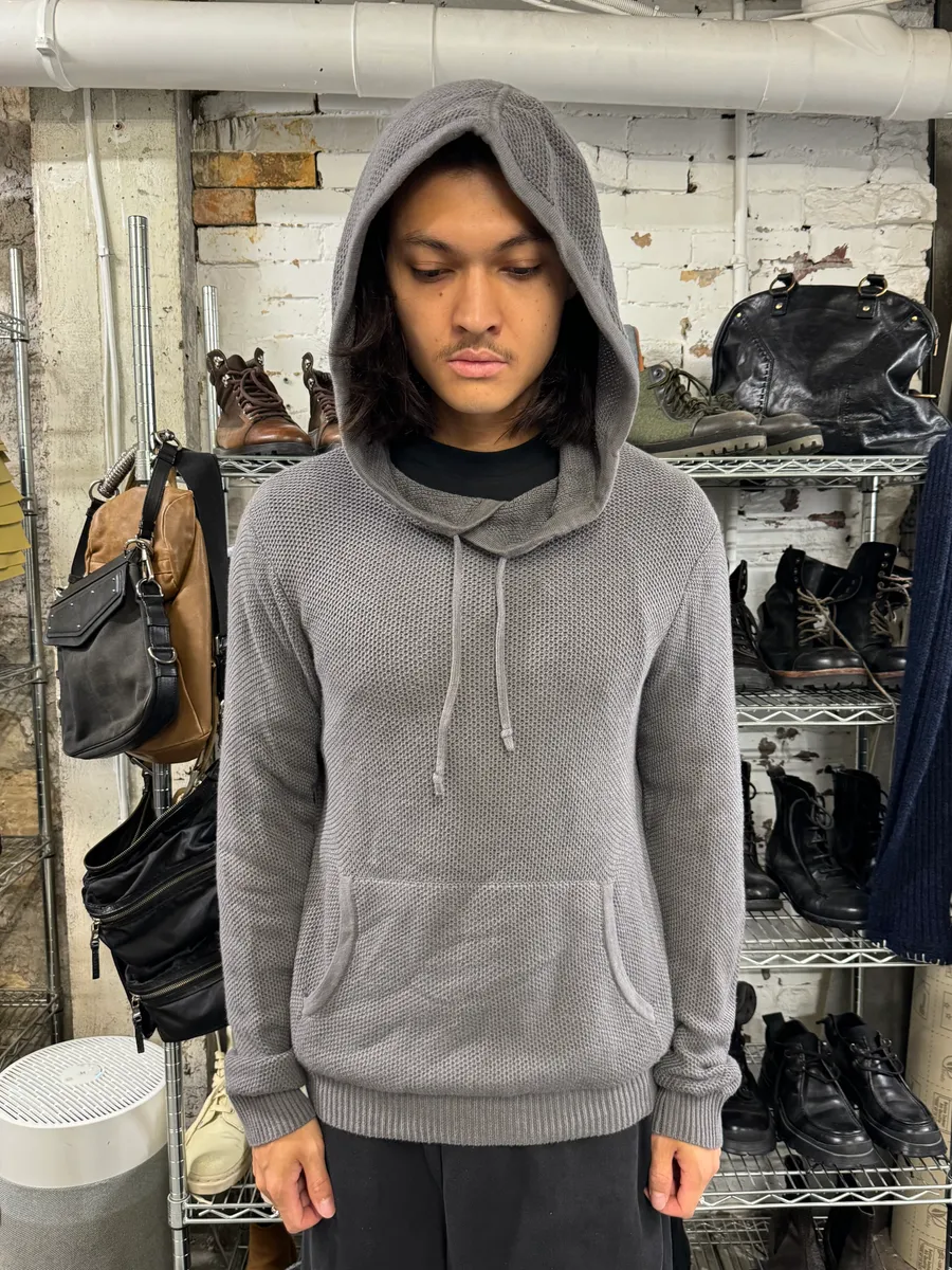 Armani Grey Mesh Hoodie - Image 2